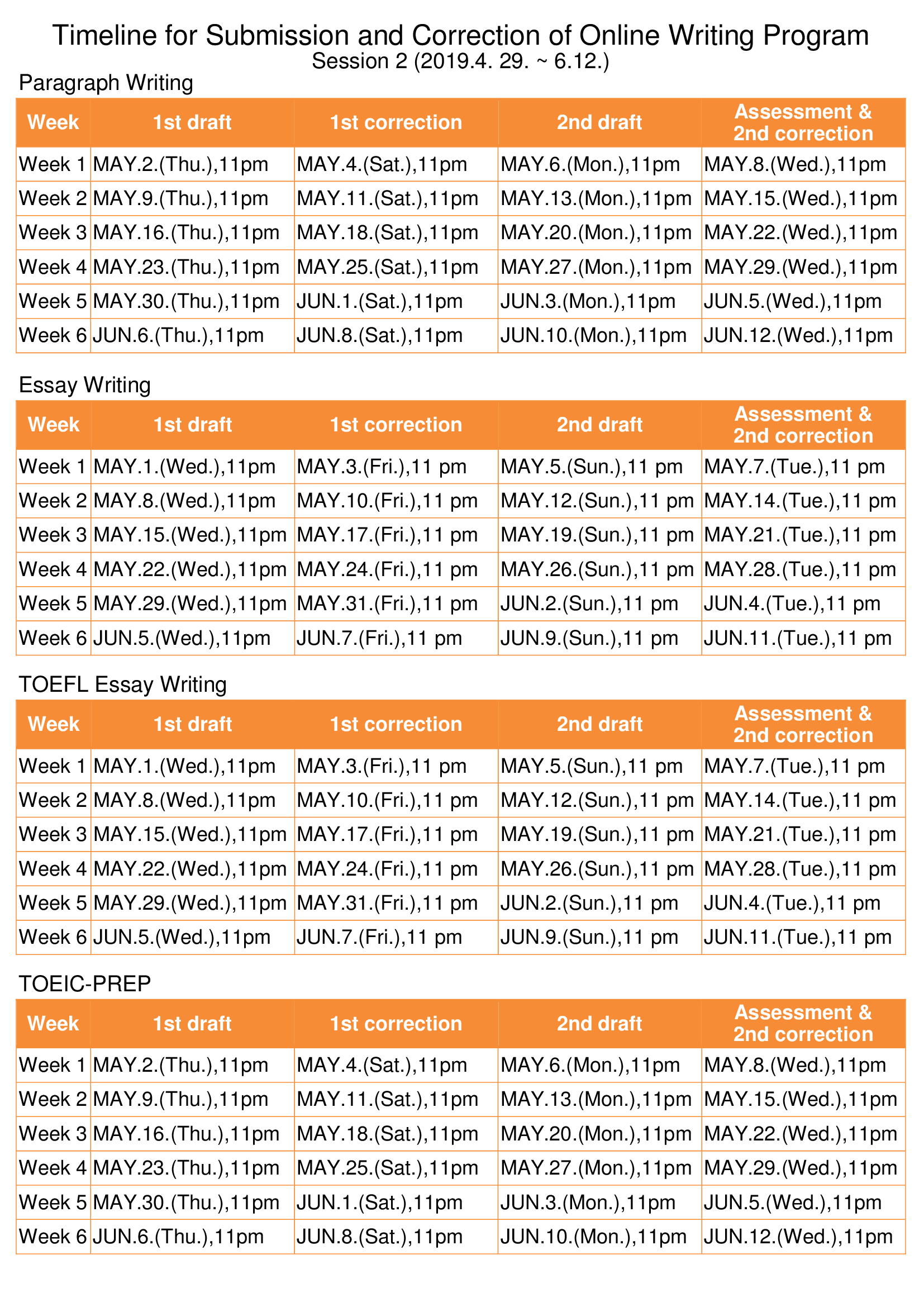 2019년2차(4월~6월) 온라인강좌 수강 안내문 & 스케줄 안내 첨부이미지